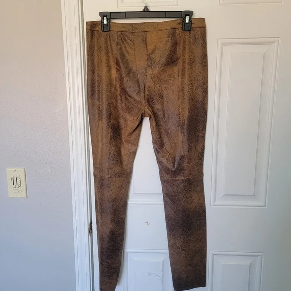 NWT Philosophy Faux Suede Camel Tan Tobacco Pants Size 6 - Picture 4 of 11